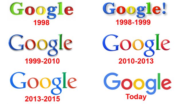 Google Logo Änderungen seit 1998